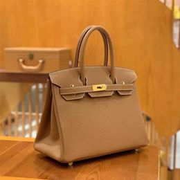 70% Factory Outlet Off Wax thread hand sewn leather BK30cm Mediaeval casual portable Tote women's on sale