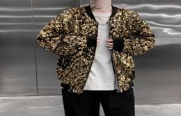 Men039s Jackets Gold Nightclub Shiny Sequin Fashionable Performance For Mens Stage Costume Dancer Oversize Clothing Loose Silve2202201