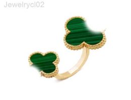 Classic clover ring diamond butterfly rings designer of woman man love gold silvery chrome heart Valentines Mothers giftE6RS