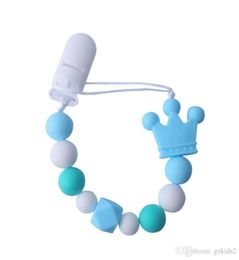 Newborn Silicone Teething Pacifier Clips Safe Crown Silicone Beads Flower Pacifier Chain Holder for Baby Chew Toy1949733