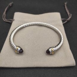Винтажный дизайнерский браслет DY классический кабель жемчуг витой кабель дизайнерский ювелирный браслет роскошные браслеты с бриллиантами высокого качества орнамент zh149 B4