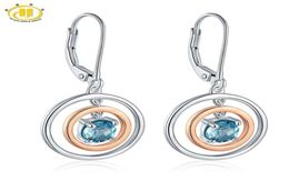 Natural Blue Topaz 925 Sterling Silver Clip Earring Rose Gold Plated Elegant Earring Women Favorite Earring Style Party Gifts 20091560987