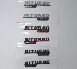 1pair Matte Black Chrome Turbo 4MATIC Biturbo 4matic Emblem Badge Fender Side Supercharge Logo Car Styling Sticker for Mercedes B9601546