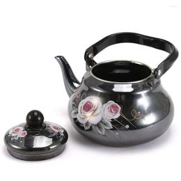 Dinnerware Sets Enamel Kettle Water Stove Top Vintage Tea House Teapot Portable Retro Teakettle For Loose