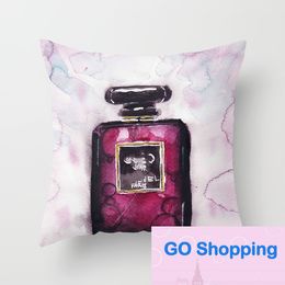 High-end Perfume Bottle Series Pillow Classic Style Pillows Peach Skin Fabric Pillow Cover Wholesale
