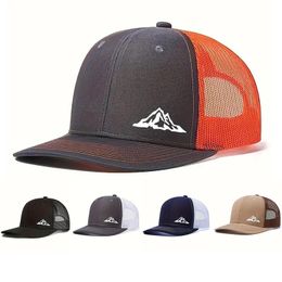 mountain printing Fashion breathable net baseball cap Slight bending Hip hop Trucker hat 240227