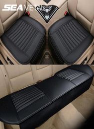 Leather Car Seat Cushion Set Auto Cover Protector Rear Bench Protection Universal Fit For Truck Van SUV Goods Covers3265777