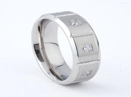 Wedding Rings Unique Designer 8mm CZ Stones Band Jewelry For Men And Women Marriage Anniversary Fashion Gift6384905