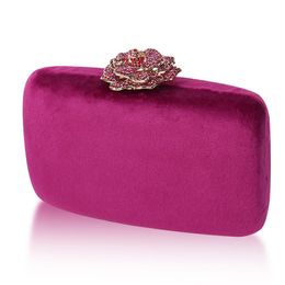 Luxury Flannel Evening Bags Fashion Sparkly Rhinestone Rose Velvet Clutch Bags for Women Wedding Dinner Purses Chain Shoulder Crossbody Handbags DHL Shipping