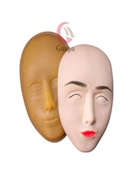5D Facial Tattoo Training Head Silicone Practice Permanent Makeup Lip Eyebrow Tattoo Skin Mannequin Doll Face Head4787437