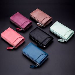 Leather Keychain Men Wallets Women Key Holder Organiser Pouch Cow Split Car Keys Wallet Housekeeper Case Mini Card Bag260j