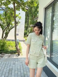 Casual Dresses Classic Small Fragrant Wind Thick Flower Elegant And Sweet Summer Thin Short Coat Exquisite Celebrity Shorts Female