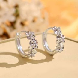 High Quality Fashion 925 Sterling Silver Flower Shape Zircon Diamond Setting Earrings for Women Luxury Jewellery