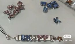 Pendant Necklaces 10pc A-Z Alloy Rhinestone Alphabet 8mm Slide Letters Charms Fit DIY Wristband Bracelet Pet Collar Jewelry Making Women