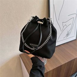 70% Factory Outlet Off Summer Hot Red Street Shoot Trend Chain Crossbody Drawstring Bucket Bag for Women on sale