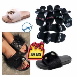 designer Slippers Beach Classic Flat Sandals Luxury Summer Lady Leather Flip Flops Top Quality Men Women Slides GAI