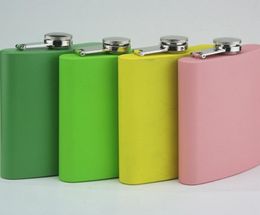 mixed Coloured stainless steel 7oz hip flask 4 Colour can be choose Personalised logo accept8095098