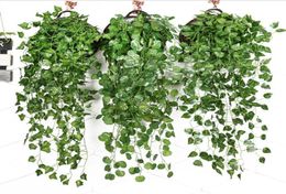 Artificial Ivy Foliage Green Leaves Fake Hanging Emalation Flower Vine Plant Rattan Wedding Party Garden Decor Wall Mounted Supply8921371