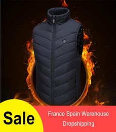 Heated Vest Jacket USB Men Electrical Heated Sleevless Jacket Outdoor Fishing Hunting Waistcoat Hiking Vest Winter Thermal Cloth6160617