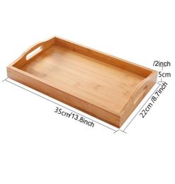 Household Rectangle Bamboo Wood Tea Trays Nature Wood Delicate Kitchen Bread Cake Dishes Multi Size Tea Food Snack Plates VT1607 T4883179