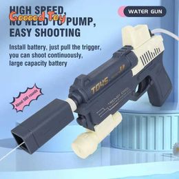 Gun Toys Summer Electric Water Gun Toy Adult Child Large Capacity Automatic Continuous Launch Water Gun Toy High Pressure Outdoor GunsL2403
