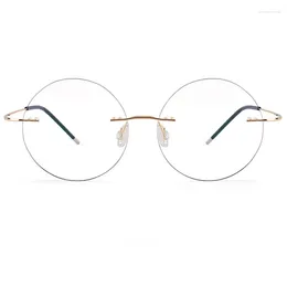 Sunglasses Frames Titanium Men's Round Rimless Glasses Frame Women Transparent Eyeglasses Optical Myopia Business Clear Spectacle Fashion