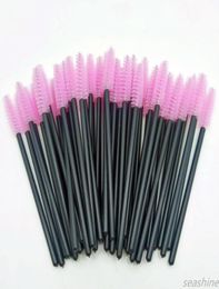 Seashine 50 pcslot Pink Disposable Mascara Wands Mini Eyelash Brushes Mascara Wand Applicator Micro Spoolie Brushes for Eye Lash 1406711