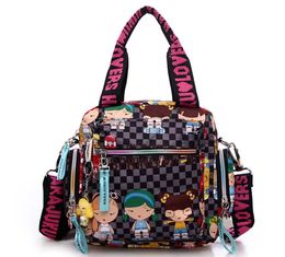 woman candy color shoulder bag cowboy cute girl Harajuku baby handbag multifunctional Oxford cloth Messenger 240228