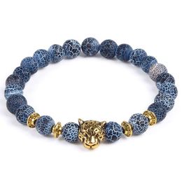 Beaded Jln Weathering Agate Owl Head Bracelet Lion Two-Faced Buddha Bracelets For Men Drop Delivery Jewellery Bracelets Dhve7