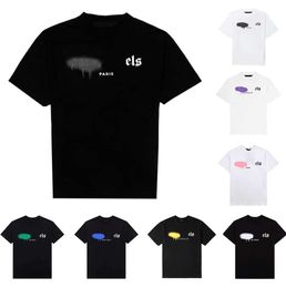 Men's T-Shirts Mens designer t shirt clothes palms SsS women t-shirt Fashion spray paint graffiti couple short sleeves high street loose brand Crew Neck Letter