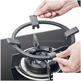 Cookware Parts High Quality Cast Iron Wok Pan Support Rack Stand For Burners Gas Hobs Cookers Fit Most 201225 Drop Delivery Home Garde Dhq39