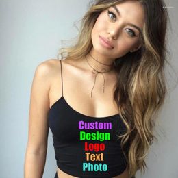 Women's Tanks 2024 Personalized Custom For Women DIY LOGOPictures Sexy Camisole Tshirt Girl Crop Tops