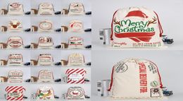 Bags Monogrammable Xmas Gifts Drawstring Sacks DHL Santa Christmas With Canvas Large Canvas Santa Claus Bag Bag Reindeers Shippi C6856827