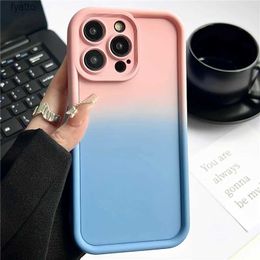 Cell Phone Pouches Fashion Gradient Candy Color Phone Case Pro Max Simple Matte Protective Soft Silicone Cover ShellH240307