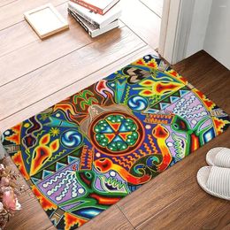 Carpets Bath Mat Mexican Huichol Blanket Design Large Cozy King Size Vintage Folk Art Rug Home Doormat Living Room Carpet Decor