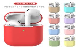 15 Colours Earphone Case for AirPods 2 Silicone Bluetooth Headphones Cover Earphones 360degree Protective Headphone Shell Accessor5544918