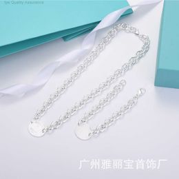 Designer T necklace t Family Egg Pendant Necklace Female Cnc Steel Seal Letter Tag Egg Ring Thick Chain Clavicle Chain Pedicled Family Couple Bracelet