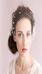 Pearl Adorned Bandeau Birdcage Veil With Comb Short Meshed Net Wedding Blusher Bandeau Veil Bridal Fascinator Veils Wedding Birdca7240514