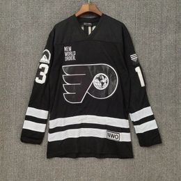 Leftover Random Number Ice Hockey Jersey Sport Embroidery Jersey Long Sleeve Sweatshirts Loose Pullovers Shirt 240305