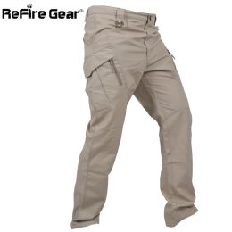 Pants ReFire Gear IX11 Urban Tactical Military Pants Men SWAT Multi Pockets Army Combat Cargo Pants Casual Work Stretch Cotton Trouser