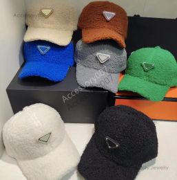 designer hat caps luxury hatsWinter Unisex Designers Ball Caps Artificial Lamb Wool Women Travel Warm Spring Hats Men Baseball Cap 7 Colours Fashion Plush Hat