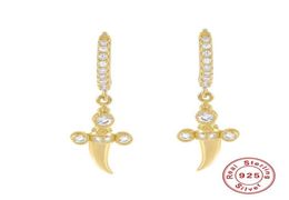 Hoop Huggie BOAKO 100 925 Sterling Silver Earrings For Women Plata De Ley Dagger Shape Earings Fine Jewellery Piercing Pendientes4913402
