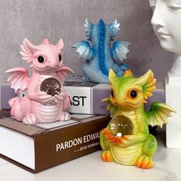 Cute Dragon Sculpture Mini Animal Lighting Ball Home Entrance Childrens Room Desktop Artistic Decorative Ornaments 240223