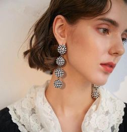 Dangle Chandelier Rongho Hiphop Crystal Ball Tassel Earrings For Women Club Party Jewelry 2022 Multi Rhinestone Brincos Femme Ea9896883