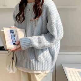Women's Sweaters 2024 Women Autumn Winter Twist Sweater Pullover Tops Female Korean Loose Knit Ladies Long-sleeved Casual Jumpers E506