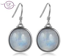 925 Sterling Silver Earrings 10X14MM Large Oval Natural Moonstone Elegant Simple Pendant Whole Engagement Part 2106244017035