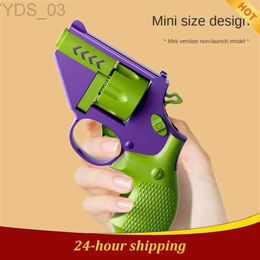 Gun Toys Revolver Gun Unique Design Spinning Top Birthday Present Unzip Revolver Toy Decompression Toys Novelty Toys Child Radish Mini YQ240307