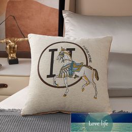 Designer Horse Chenille Pillow Case Home Sofa Cushion Bedside Soft Bag Lumbar Support Pillows Office Nap