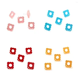 Stud Earrings Kissitty 30Pcs Flower With Gold Colour Foil Acrylic Findings Silver Pins Jewellery