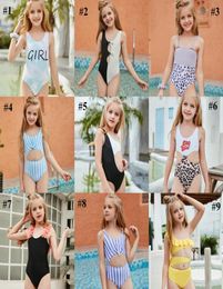 Kid Swimwear Little Child Girl Swimsuit Bikini Bathe Letter Print Leopard Tie Dye Baby Swim Wear Suit1892178